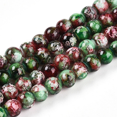 Baking Paint Glass Beads Strands DGLA-N003-4mm-A09-1