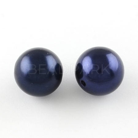 Round ABS Plastic Imitation Pearl Beads OACR-R053-24-1