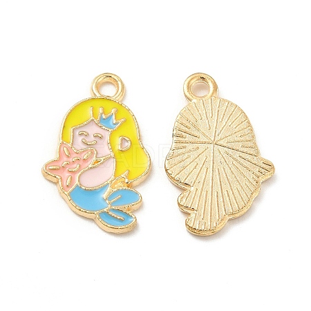 Light Gold Plated Alloy Pendants ENAM-T016-38LG-1