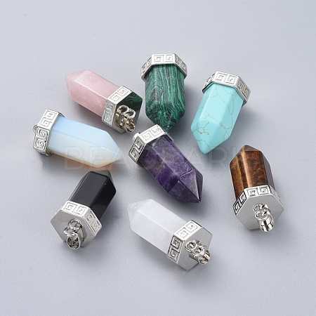 Natural & Synthetic Mixed Gemstone Pendants G-G815-C-1