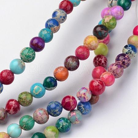 Natural Imperial Jasper Beads Strands G-I122-4mm-14-1