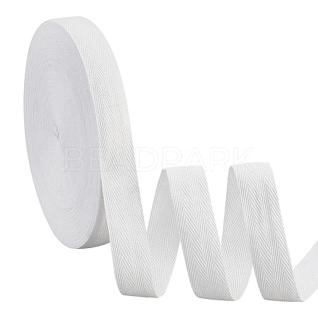 Flat Polycotton Twill Tape Ribbon OCOR-WH0066-92H-02-1