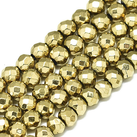 Electroplate Non-magnetic Synthetic Hematite Beads Strands G-S352-44B-01-1