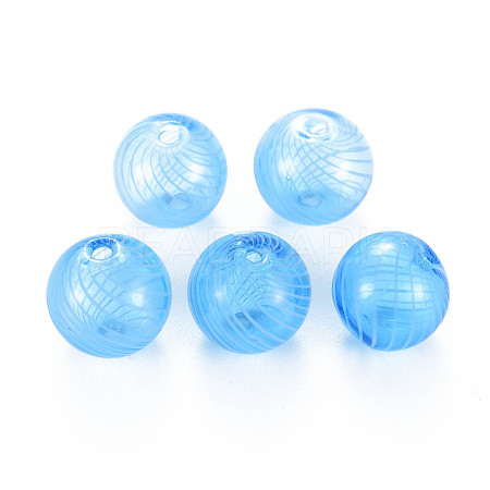 Transparent Handmade Blown Glass Globe Beads GLAA-T012-40C-05-1