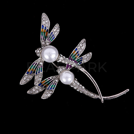 Dragonfly Alloy Rhinestone Brooch LS-PW-WG859D6-01-1
