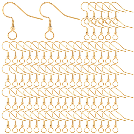 100Pcs 304 Stainless Steel Earring Hooks STAS-SC0010-42G-1