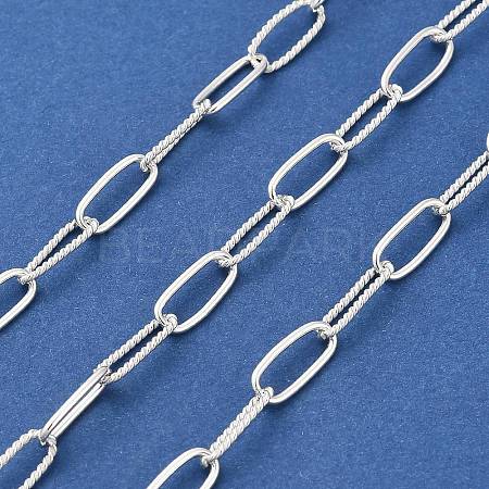 925 Sterling Silver Paperclip Link Alternating Twist Chains STER-NH0001-82S-1
