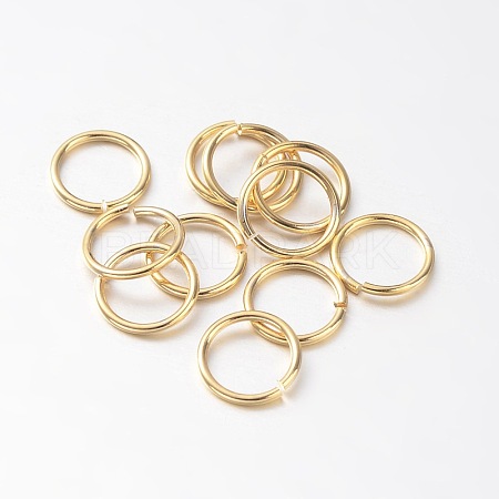 Eco-Friendly PVD Vacuum Plating & Long-Lasting Plated Brass Open Jump Rings X-KK-E663-10mm-G-1