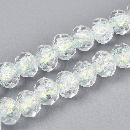 Handmade Foil Lampwork Beads Strands FOIL-T008-09E-1