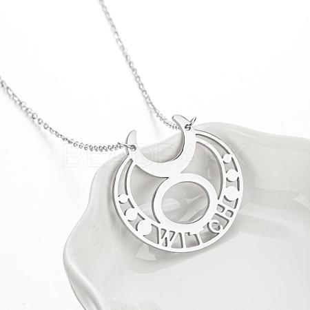 304 Stainless Steel Hollow Pendant Necklaces FS-WGE7531-03-1