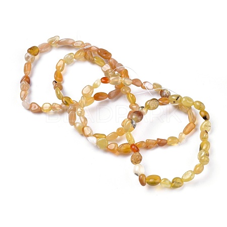 Natural Yellow Opal Bead Stretch Bracelets BJEW-K213-10-1