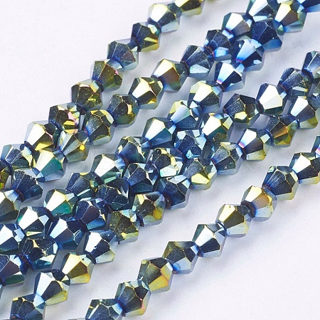 Electroplate Glass Beads Strands X-EGLA-S057-3-1