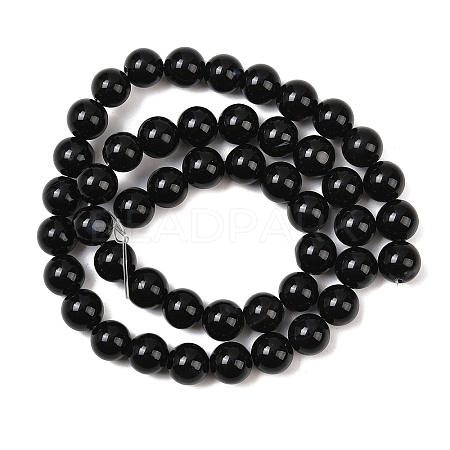 1 Strand Natural Black Onyx Beads Strands G-YW0002-57B-1