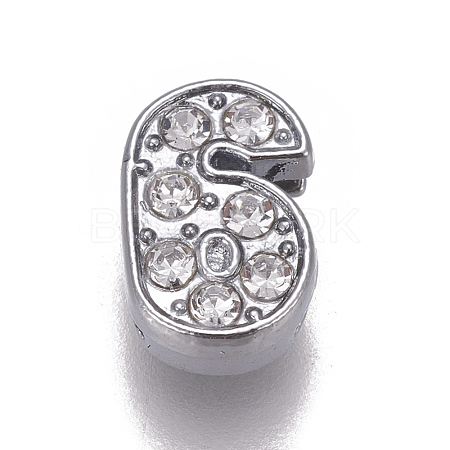 Alloy Rhinestone Slide Charms PALLOY-WH0065-28F-1