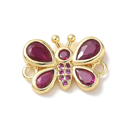 Brass Pave Cubic Zirconia Butterfly Links Connector Charms LS-KK-L268-028G-04-1