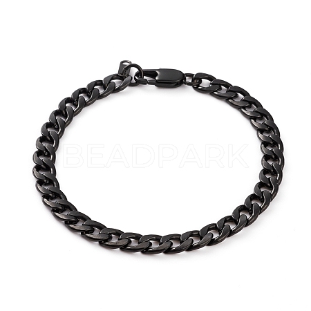 Men's 304 Stainless Steel Cuban Link Chain Bracelets BJEW-JB05917-02-1