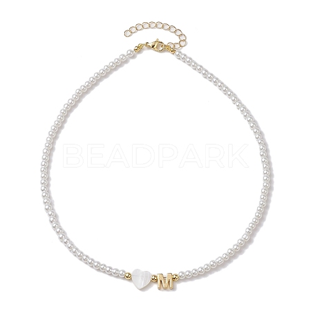 Brass with Glass Beads Necklaces NJEW-JN04705-1
