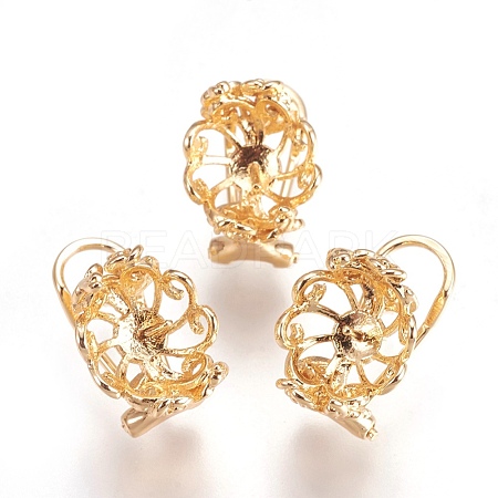 Brass Stud Earring Settings KK-P160-05G-NF-1