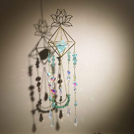 Metal Lotus Hanging Ornaments PW-WG48308-06-1