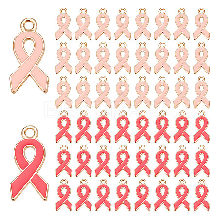 60Pcs 2 Colors Alloy Enamel Pendants ENAM-HY0001-36-1