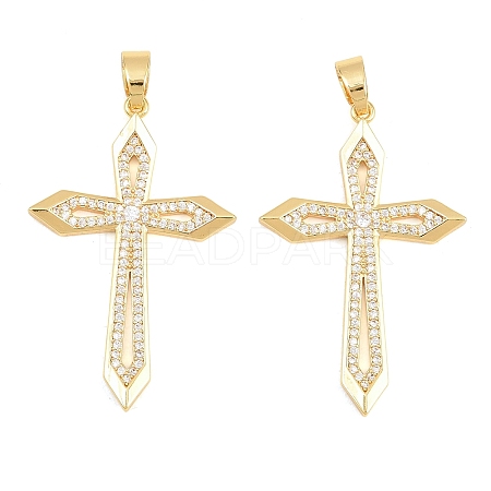 Easter Brass Micro Pave Clear Cubic Zirconia Pendants ZIRC-F148-14A-G-1