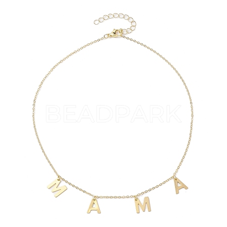 304 Stainless Steel Letter MAMA Pendants Necklace NJEW-JN04702-01-1