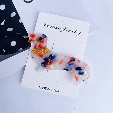 Cute Dog Cellulose Acetate(Resin) Alligator Hair Clips PW-WG28269-03-1