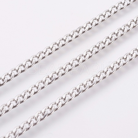 Tarnish Resistant 304 Stainless Steel Curb Chains CHS-F003-03P-C-1