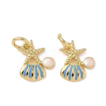 Brass Enamel Pendants KK-P334-32G-1