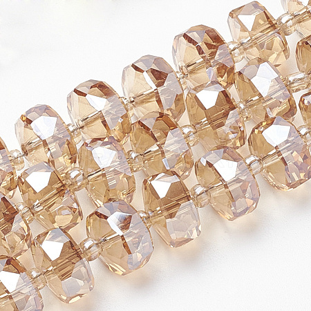 Electroplat Glass Beads Strands X-EGLA-Q092-8mm-D09-1