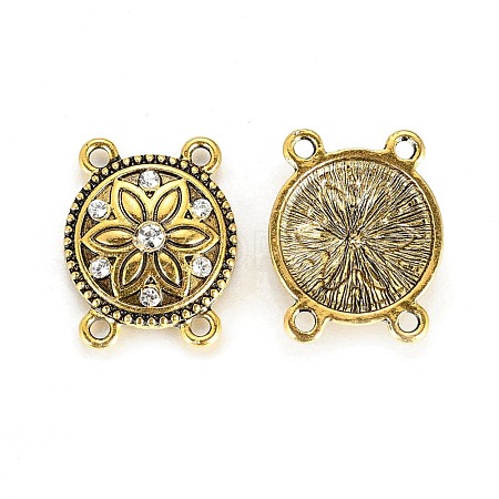 Alloy Rhinestone Multi-Strand Links PALLOY-P185-01AG-RS-1