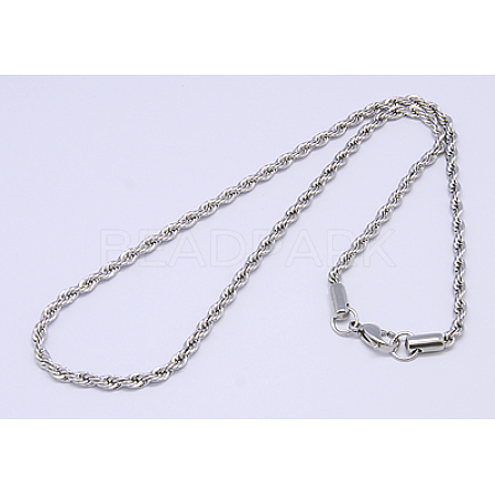 Tarnish Resistant 304 Stainless Steel Necklaces Unisex Rope Chain Necklaces NJEW-507L-10D-1