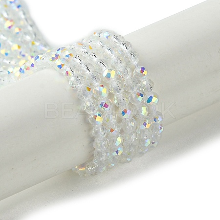 Electroplated Glass Beads Strands EGLA-P055-01B-AB01-1