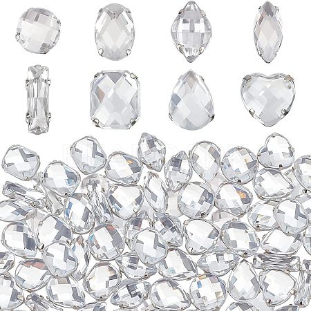 80Pcs 8 Style Acrylic Sew on Rhinestone OACR-FG0001-17-1