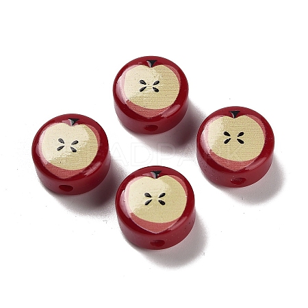 Printed Opaque Acrylic Beads OACR-V005-01-1