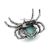 Alloy Natural Amazonite Lapel Pin Brooches JEWB-D311-01AS-2