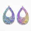 Ion Plating(IP) 201 Stainless Steel Filigree Pendants X-STAS-T057-05-2