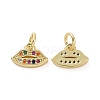 Brass Micro Pave Colorful Cubic Zirconia Charms KK-E068-VF160-1