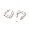 304 Stainless Steel Chunky Rectangle Hoop Earrings for Women EJEW-K242-03P-2