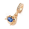 Rack Plating Alloy Rhinestone European Dangle Charms PALLOY-S189-38G-01-2