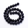 Synthetic Blue Goldstone Round Beads Strands G-O047-11-4mm-3
