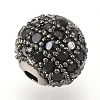 Brass Micro Pave Cubic Zirconia Beads ZIRC-Q013-8mm-143B-2