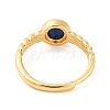 Round Natural Lapis Lazuli Adjustable Rings RJEW-Q817-03G-07-3