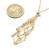 2Pcs 2 Color Brass Bar Link Chains Macrame Pouch Empty Stone Holder for Pendant Necklaces Making NJEW-JN04466-04-4