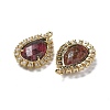 Natural Rhodonite Faceted Teardrop Pendants G-I375-01G-09-2