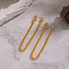 Minimalist Curb Chain Tassel 304 Stainless Steel Stud Earrings UW3398-2