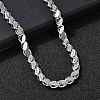 304 Stainless Steel Horse Eye Twisted Chain Necklaces for Women Men NJEW-A046-01P-1