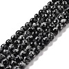 Synthetic Snowflake Obsidian Beads Strands G-E568-03A-1