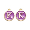 Golden Plated Alloy Enamel Charms ENAM-Q437-12K-1