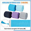 BENECREAT 10M 5 Colors Polyester Flat Elastic Rubber Band EC-BC0001-49B-2